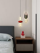 Candied Glass Combo Pendant Light - Long canopy 2 heads A1: L 11.8″ x W 4.7″ x H 59″Warm LightBlushlighting
