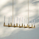 Cannel Candlestick Glass Linear Chandelier-