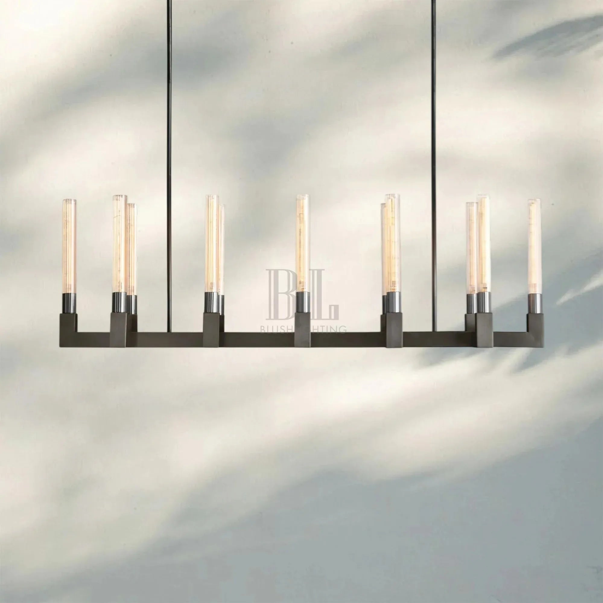 Cannel Candlestick Glass Linear Chandelier-