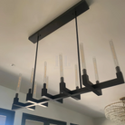Cannel Candlestick Glass Linear Chandelier-Blushlighting
