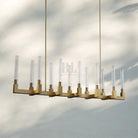 Cannel Candlestick Glass Linear Chandelier-