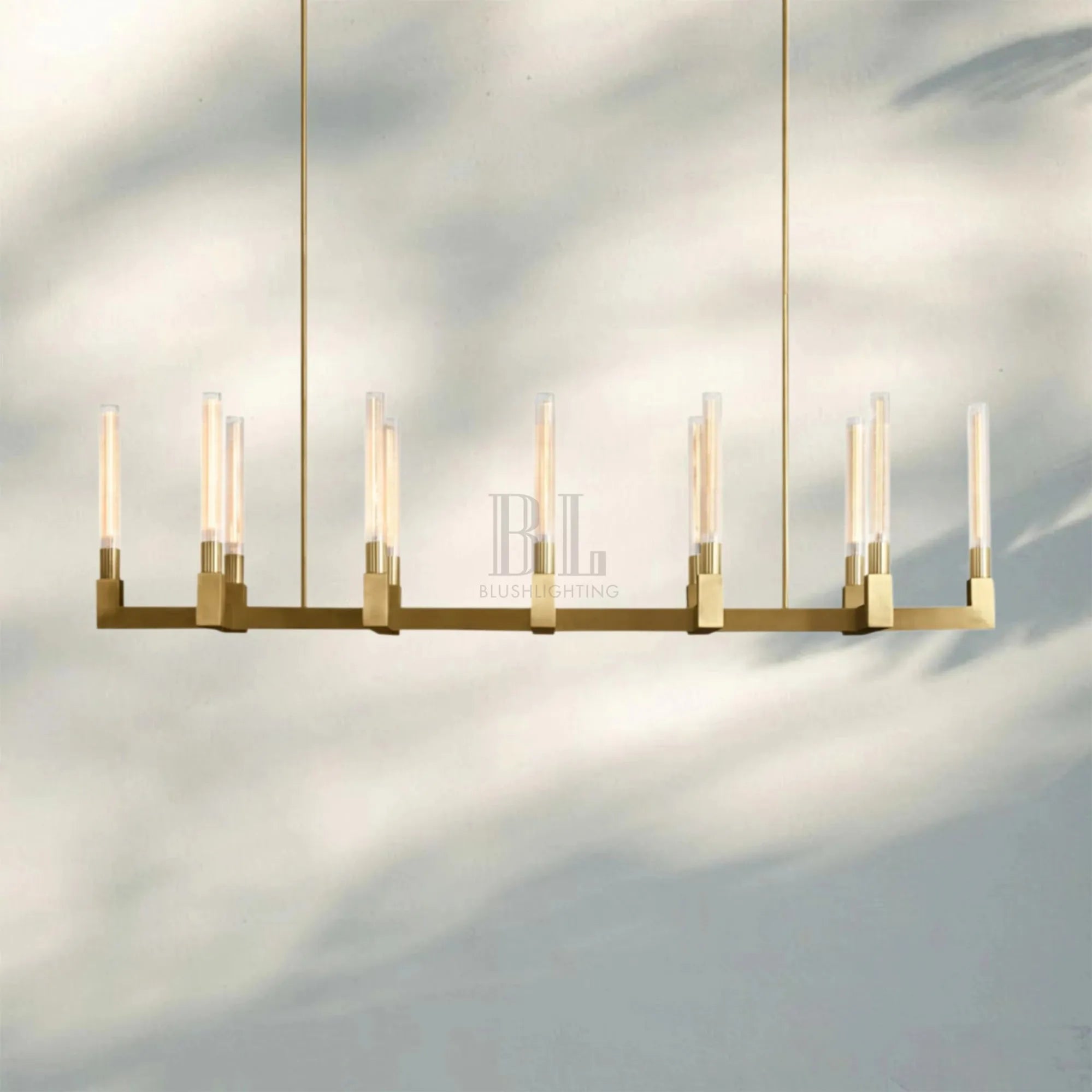 Cannel Candlestick Glass Linear Chandelier-