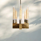 Cannel Candlestick Glass Linear Chandelier-