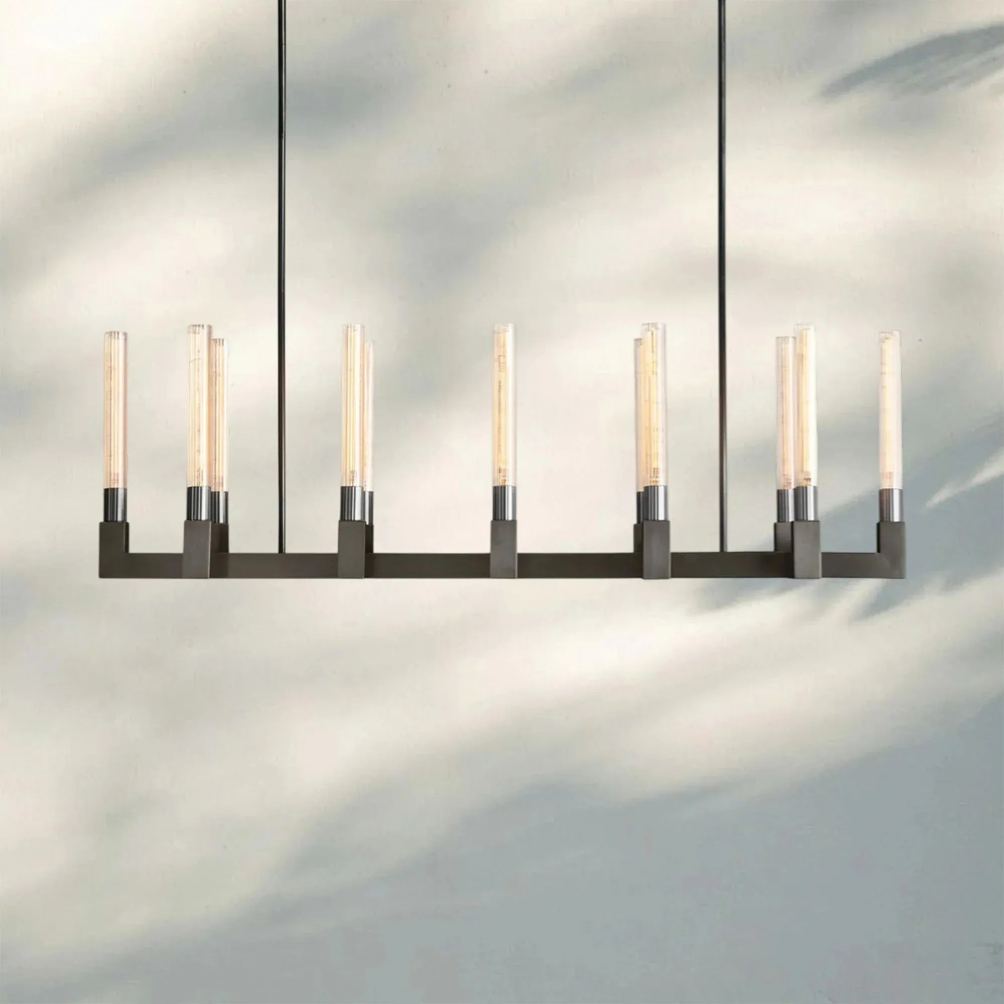 Cannel Candlestick Glass Linear Chandelier-