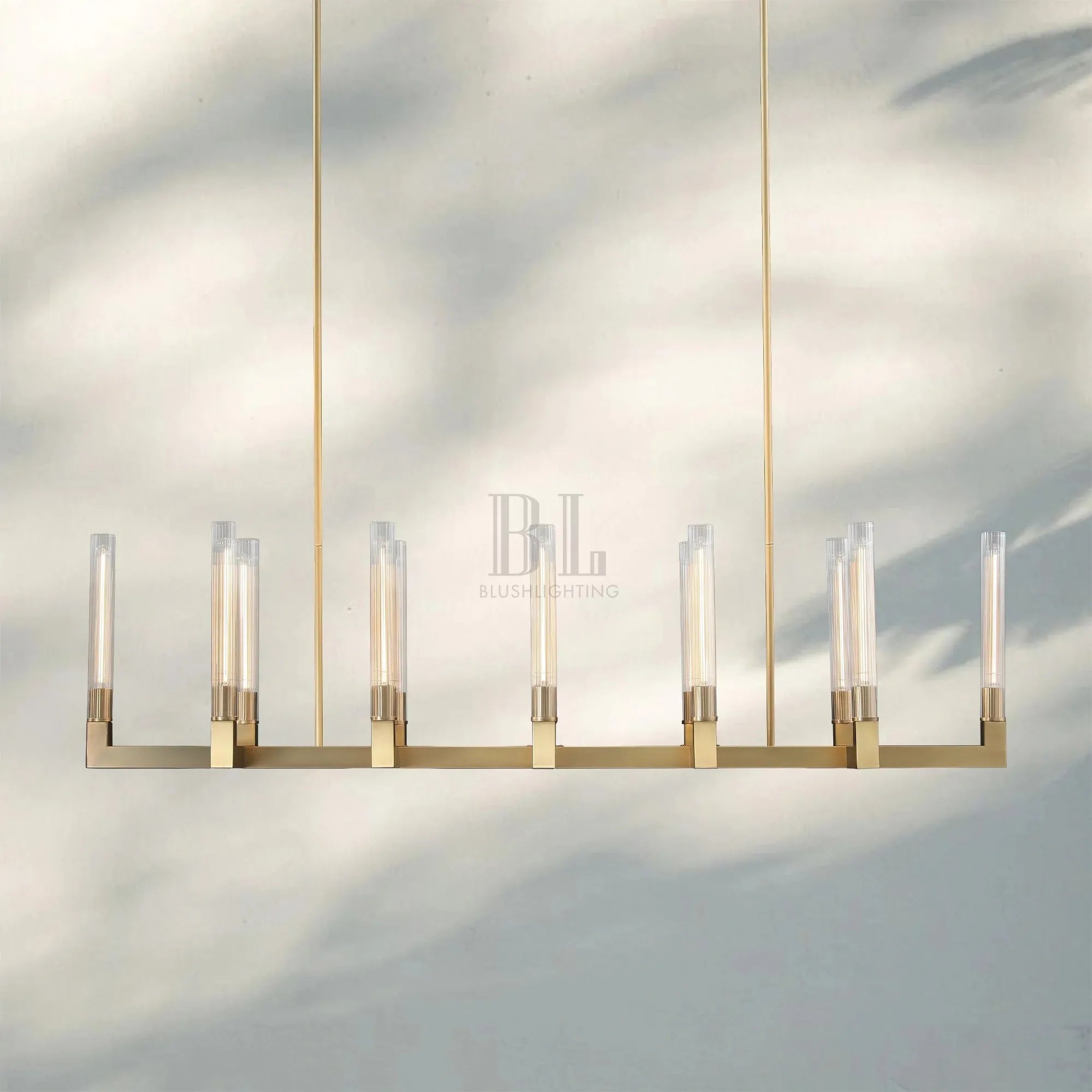 Cannel Candlestick Glass Linear Chandelier-