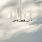 Cannel Candlestick Round Chandelier 36"48"60"72"-Round 36" diam-Polished Nickel-