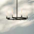 Cannel Candlestick Round Chandelier 36"48"60"72"-Round 48" diam-Matte Black-