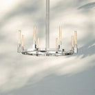 Cannel Candlestick Round Chandelier 36"48"60"72"-Round 48" diam-Polished Nickel-