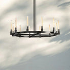 Cannel Candlestick Round Chandelier 36"48"60"72"-Round 60" diam-Matte Black-