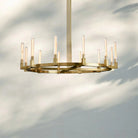 Cannel Candlestick Round Chandelier 36"48"60"72"-Round 48" diam-Lacquered Brass-
