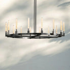 Cannel Candlestick Round Chandelier 36"48"60"72"-Round 72" diam-Matte Black-