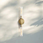 Cannel Glass Linear Wall Sconce-Brass-