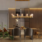 Canson Linear Modern 8 lights Dining Room Chandelier - Brass8 - lightsBlushlighting