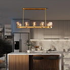 Canson Linear Modern 8 lights Dining Room Chandelier - Brass8 - lightsBlushlighting