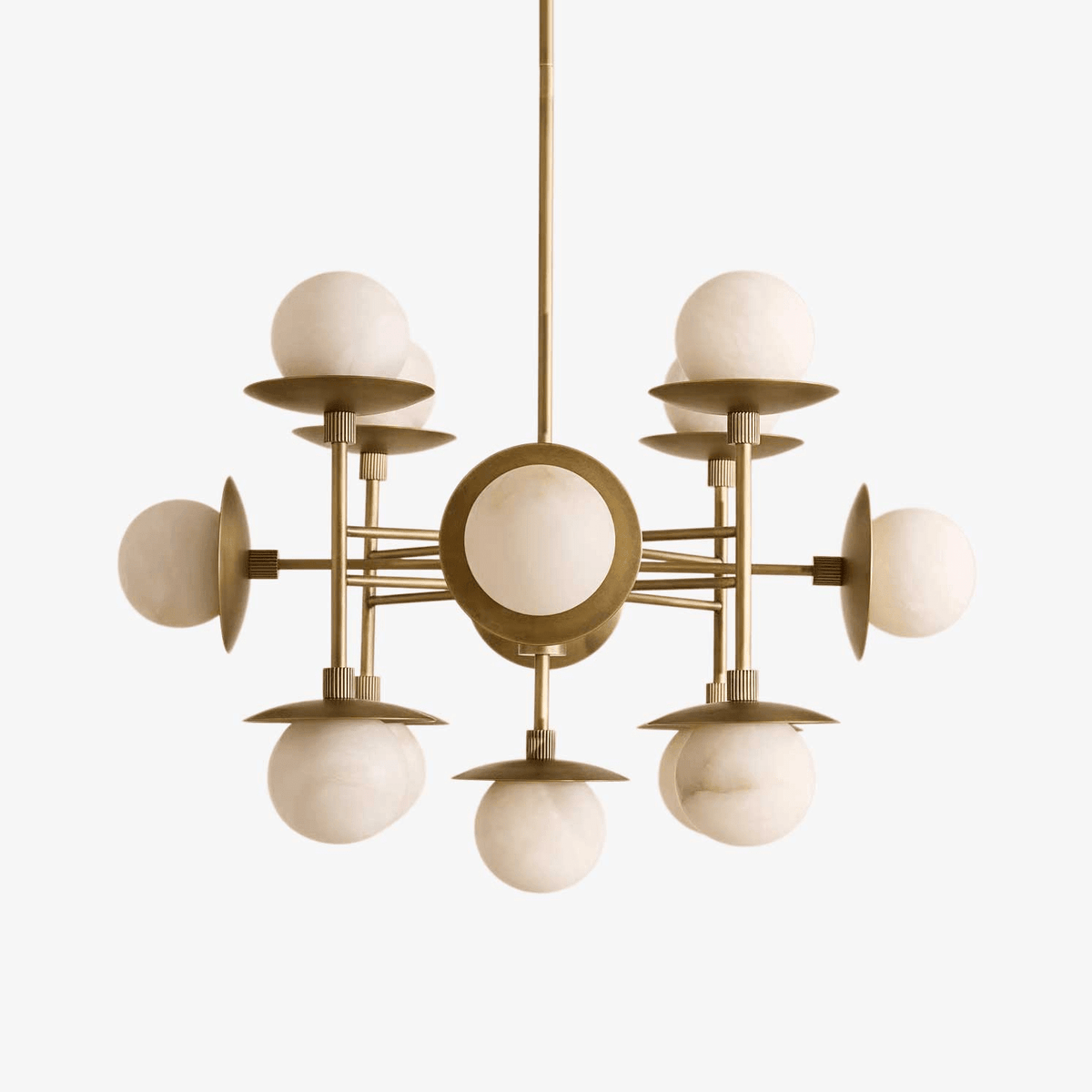 Cara Alabaster Chandelier - ∅ 23.6″ x H 63″Bronze & WhiteBlushlighting