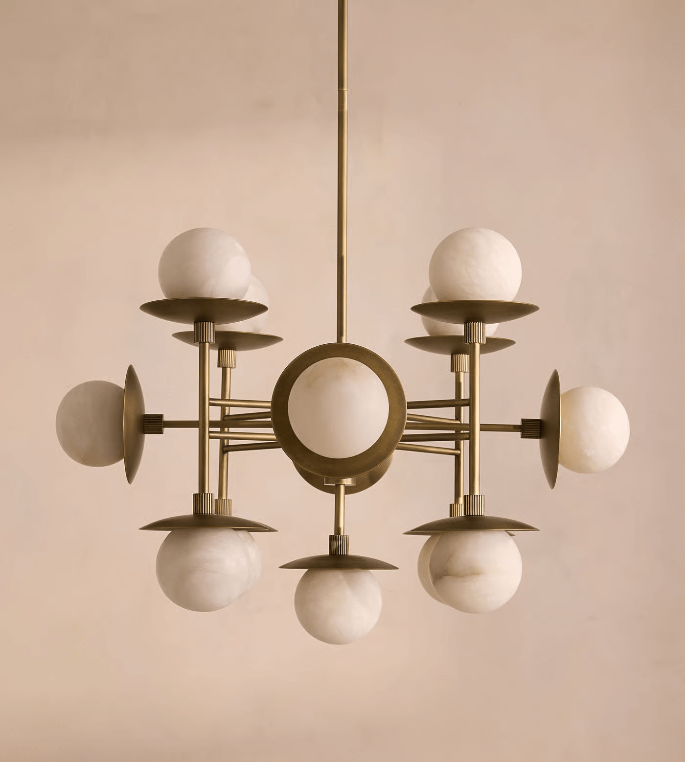 Cara Alabaster Chandelier - ∅ 23.6″ x H 63″Bronze & WhiteBlushlighting