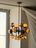 Cara Alabaster Chandelier - ∅ 23.6″ x H 63″Black & WhiteBlushlighting