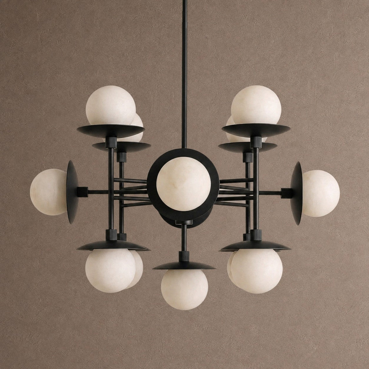 Cara Round Chandelier - ∅ 23.6″ x H 63″Black & WhiteBlushlighting