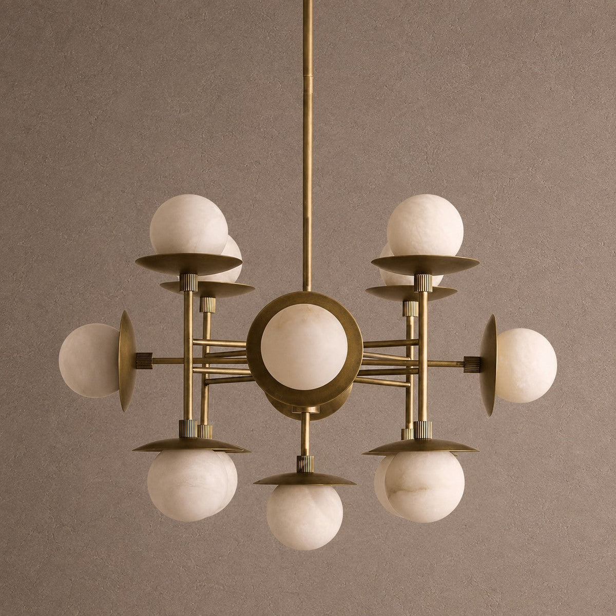 Cara Round Chandelier - ∅ 23.6″ x H 63″Bronze & WhiteBlushlighting