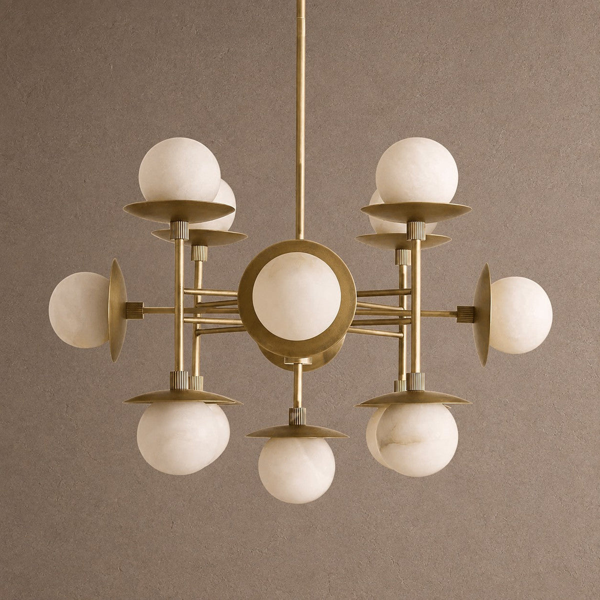 Cara Round Chandelier - ∅ 23.6″ x H 63″Bronze & WhiteBlushlighting