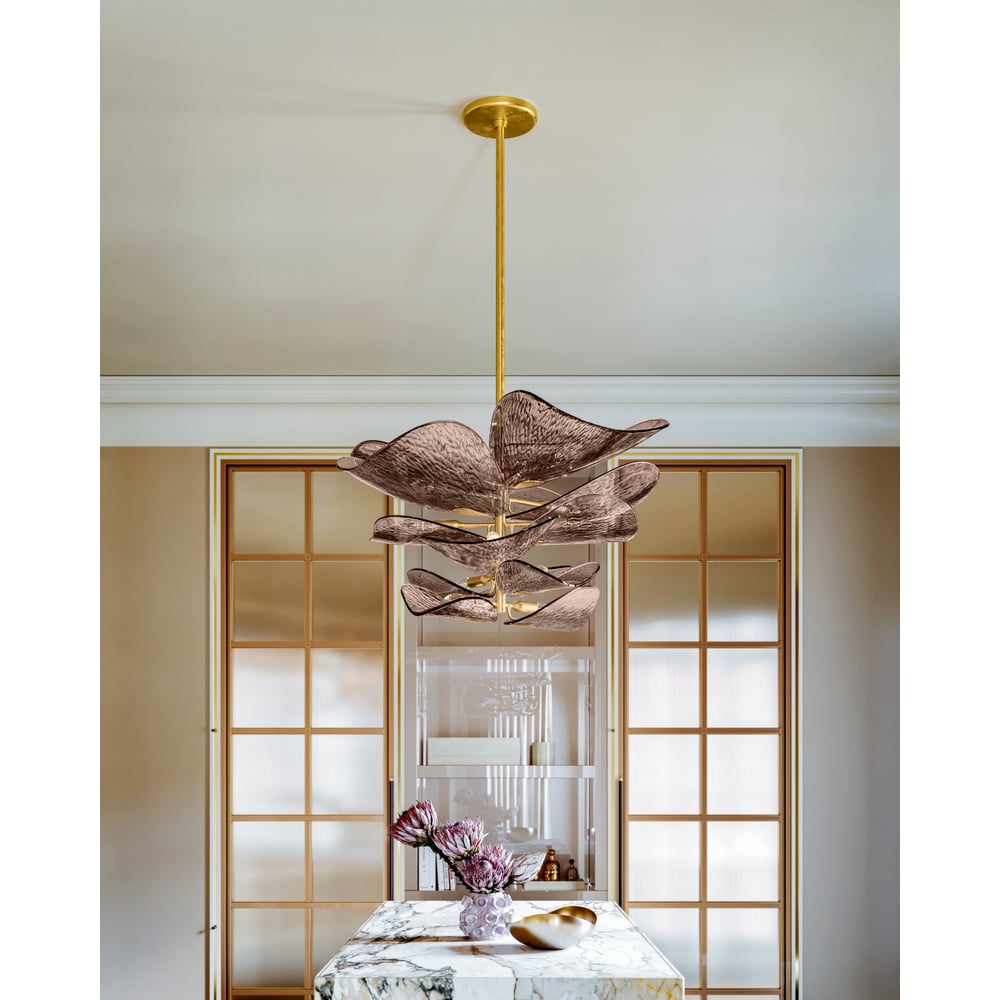 Cardiff Chandelier - ∅ 28" x H 11.5"Gold & GreyBlushlighting