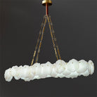 Carlos Alabaster Modern Snowflake Linear Chandelier with Chain - Blushlighting