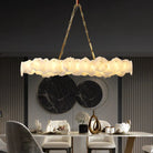 Carlos Alabaster Modern Snowflake Linear Chandelier with Chain - Blushlighting