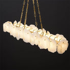 Carlos Alabaster Modern Snowflake Linear Chandelier with Chain - Blushlighting