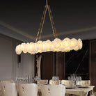 Carlos Alabaster Modern Snowflake Linear Chandelier with Chain chandelier Kevin Studio Inc