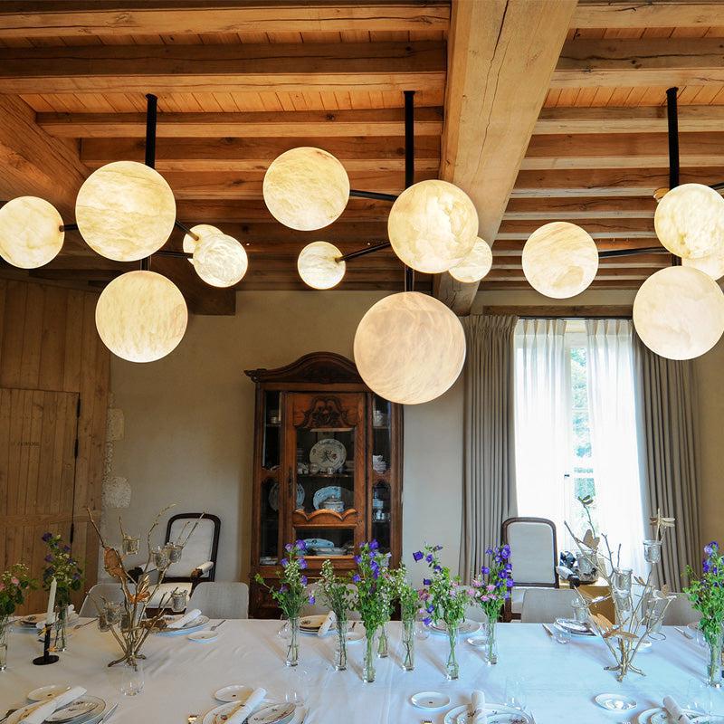 Carol Sphere Delight - Modern Artistic Alabaster Chandelier Light - Blushlighting