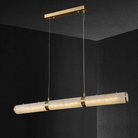 Caroline Alabaster Modern Art Linear Chandelier Lighting - Small: 39.37" LBlushlighting