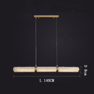 Caroline Alabaster Modern Art Linear Chandelier Lighting - Large: 55.12" LBlushlighting