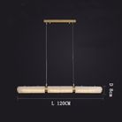 Caroline Alabaster Modern Art Linear Chandelier Lighting - Medium: 47.24" LBlushlighting