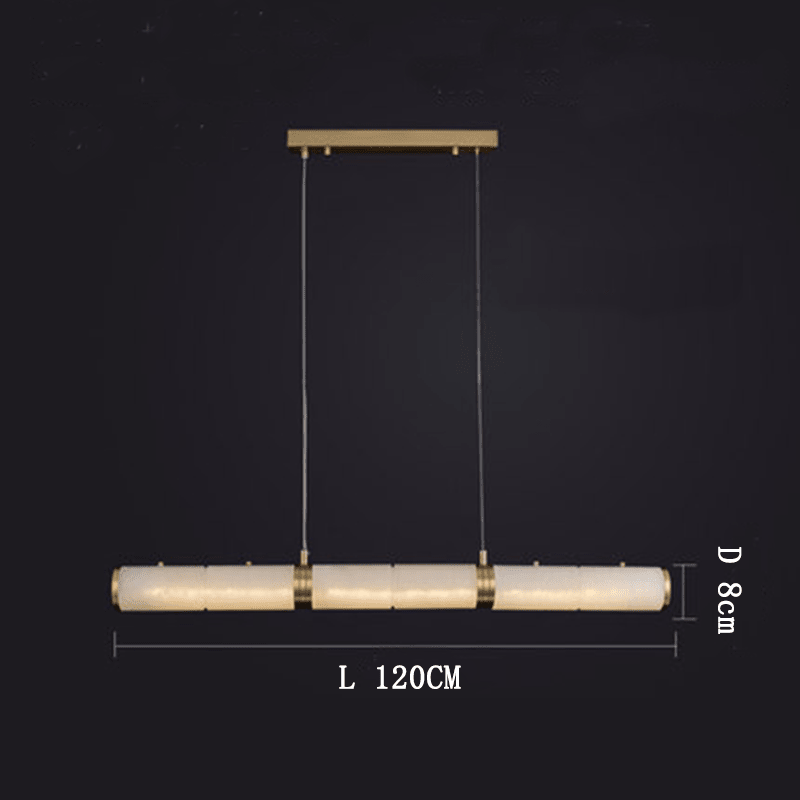 Caroline Alabaster Modern Art Linear Chandelier Lighting - Medium: 47.24" LBlushlighting