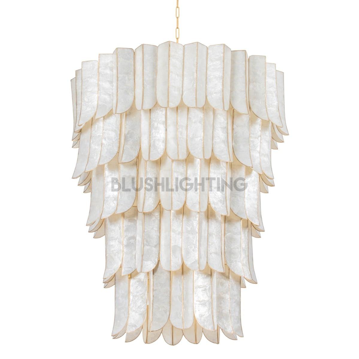 Cartagena Luxury Designer Hanging Chandelier-Chandelier-Blushlighting-5-Layer 39.5"L x 39.5"W x 46.5"H-Blushlighting
