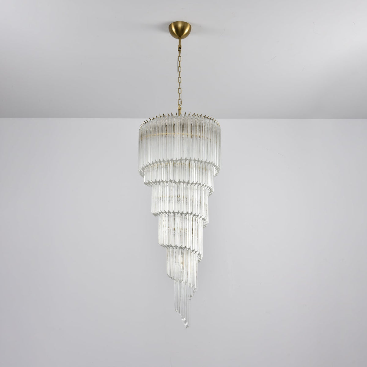 Cascada Spiral Clear Chandelier - ∅ 15.7″ x H 39.4″Nickel & ClearBlushlighting