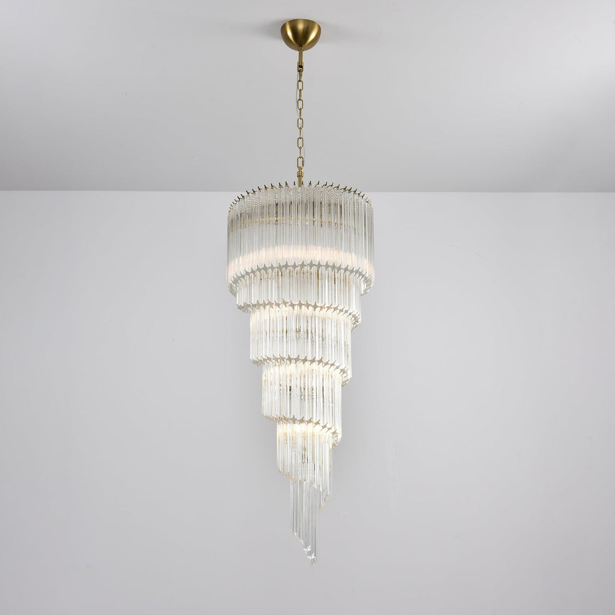 Cascada Spiral Clear Chandelier - ∅ 15.7″ x H 39.4″Nickel & ClearBlushlighting