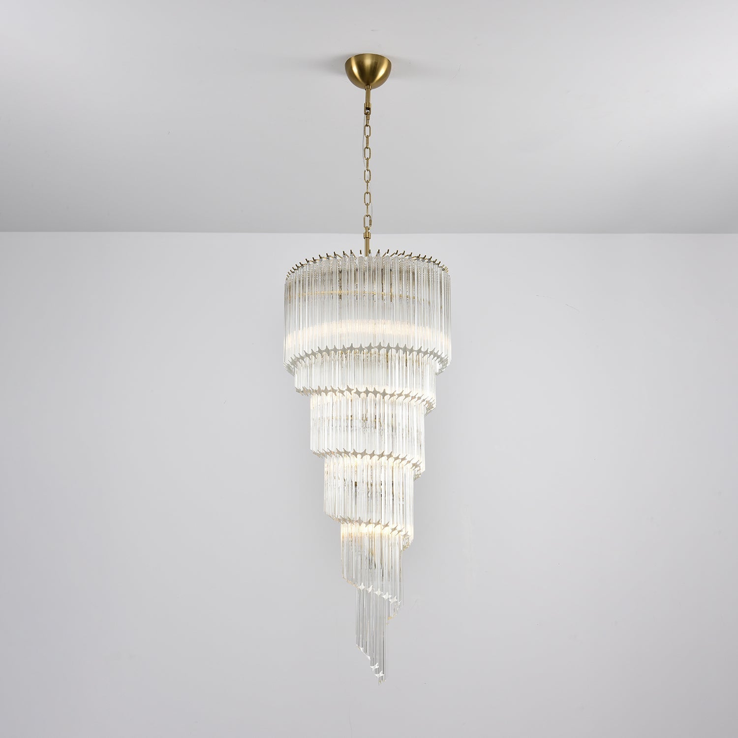 Cascada Spiral Clear Chandelier - ∅ 15.7″ x H 39.4″Nickel & ClearBlushlighting