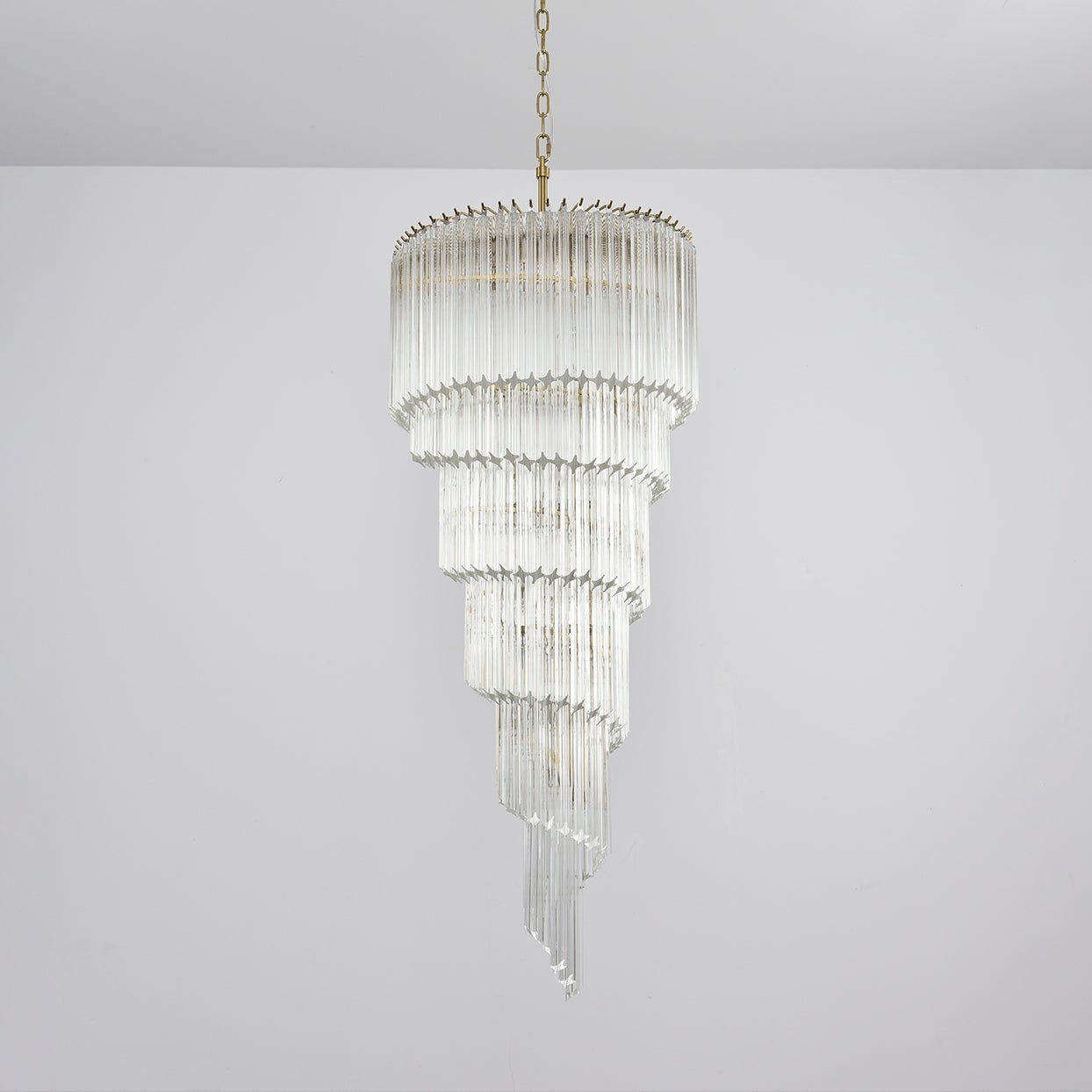 Cascada Spiral Clear Chandelier - ∅ 15.7″ x H 39.4″Nickel & ClearBlushlighting