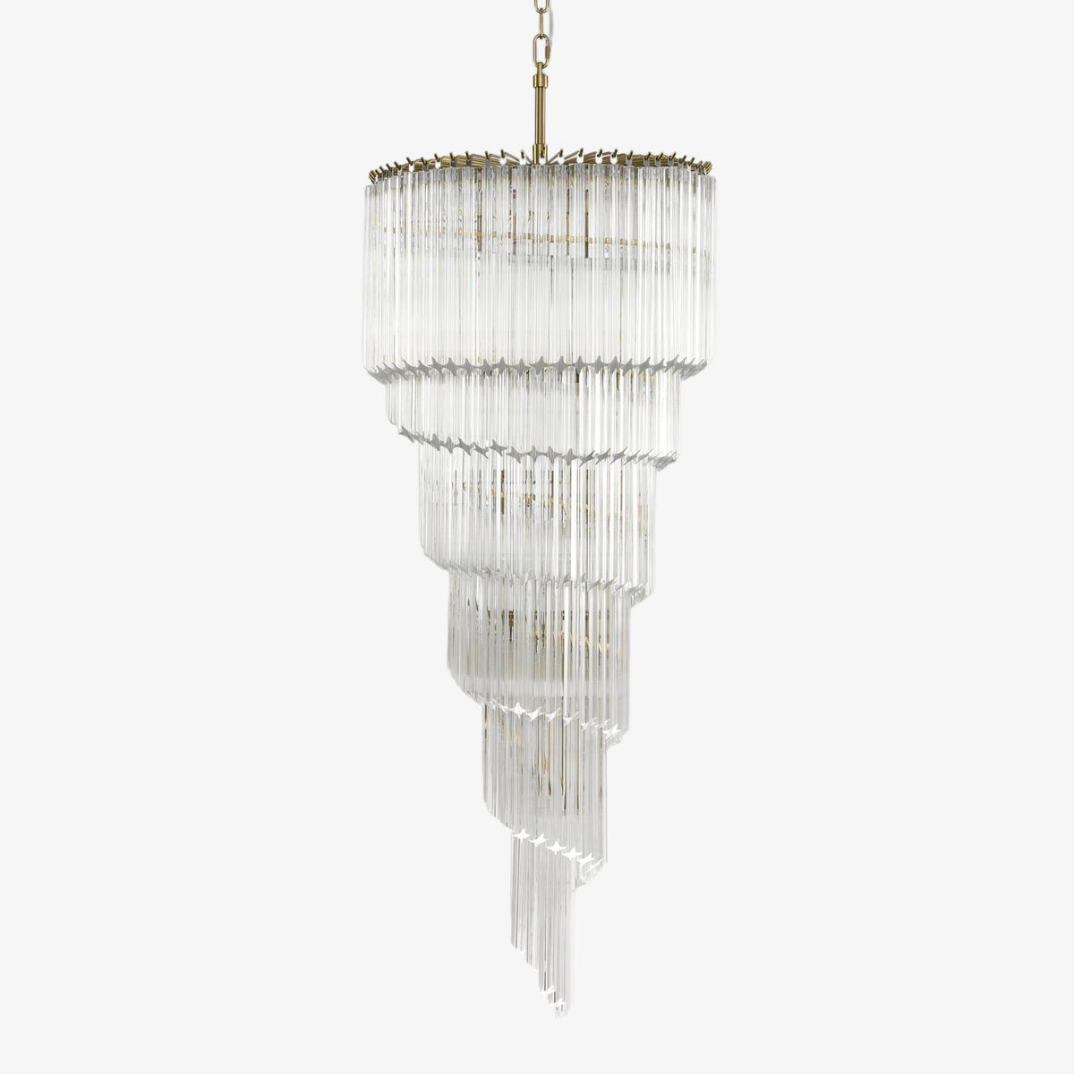 Cascada Spiral Clear Chandelier - ∅ 15.7″ x H 39.4″Nickel & ClearBlushlighting