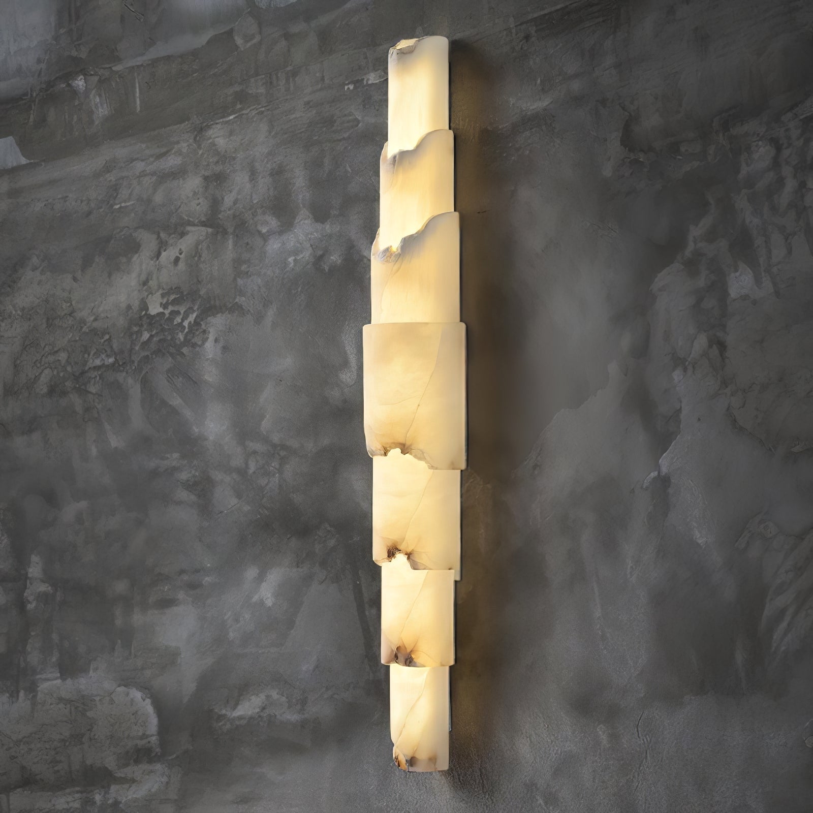 Cascading Alabaster Wall Sconce - ∅ 3.5" x H 23.2"WhiteBlushlighting