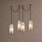 Cascading Chain Chandelier - 4 Heads ∅ 5.9″ x H 15.7″Black & WhiteBlushlighting