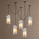 Cascading Chain Chandelier - 5 Heads ∅ 5.9″ x H 15.7″Black & WhiteBlushlighting