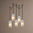Cascading Chain Chandelier - 5 Heads ∅ 5.9″ x H 15.7″Black & WhiteBlushlighting