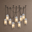 Cascading Chain Chandelier - 9 Heads ∅ 5.9″ x H 15.7″Black & WhiteBlushlighting