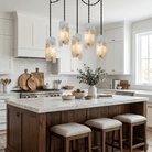 Cascading Chain Cluster Chandelier - 1 Heads ∅ 5.9″ x H 15.7″Black & WhiteBlushlighting