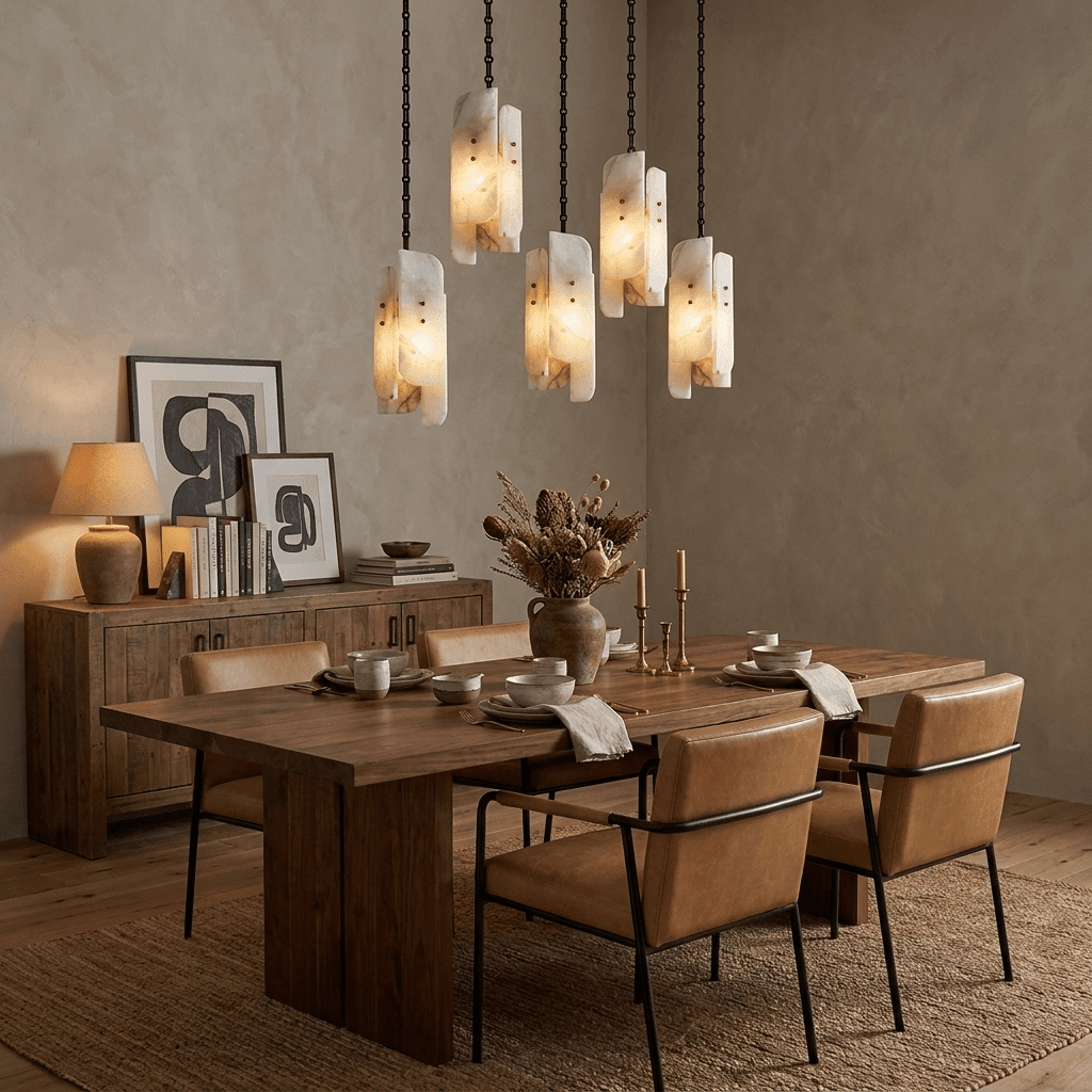 Cascading Chain Cluster Chandelier - 1 Heads ∅ 5.9″ x H 15.7″Black & WhiteBlushlighting