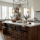 Cascading Chain Cluster Chandelier - 1 Heads ∅ 5.9″ x H 15.7″Black & WhiteBlushlighting