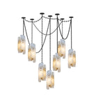 Cascading Chain Cluster Chandelier - 7 Heads ∅ 5.9″ x H 15.7″Black & WhiteBlushlighting
