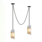 Cascading Chain Cluster Chandelier - 2 Heads ∅ 5.9″ x H 15.7″Black & WhiteBlushlighting